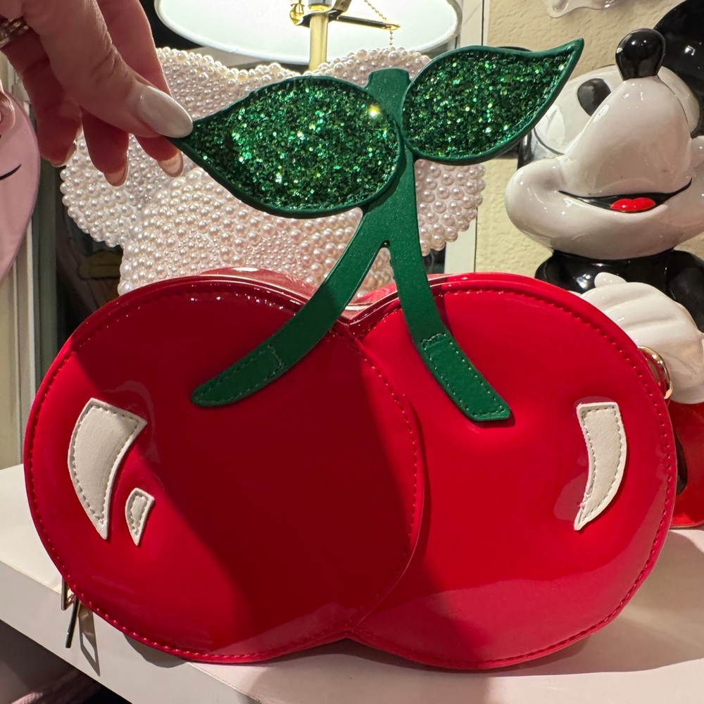 Hello 3AM Patent Red Cherry Purse NWT